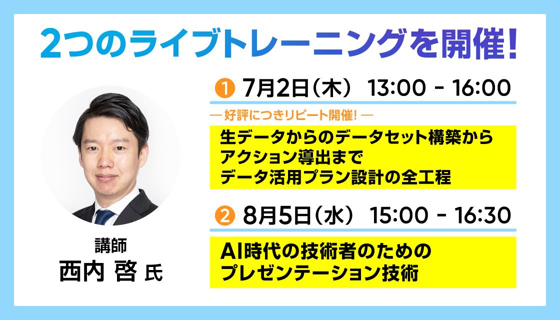 7月、8月開催ライブトレーニングのお知らせ